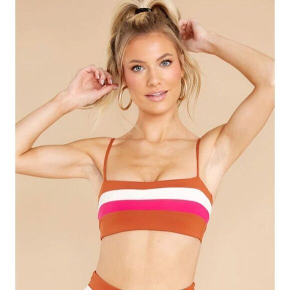 New. L*SPACE Rebel stripe bikini set. L/M. Retails $178 - Picture 6 of 12